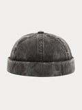 Retro Distressed Corduroy Brimless Hat