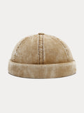 Retro Distressed Corduroy Brimless Hat