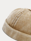 Retro Distressed Corduroy Brimless Hat