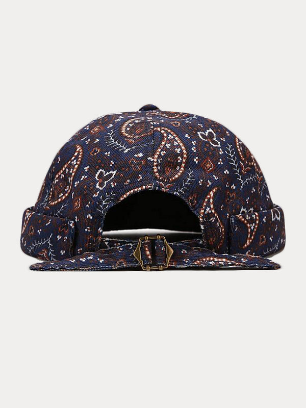 Vintage Paisley Print Brimless Cap