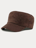Casual Vintage Style Suede Army Caps