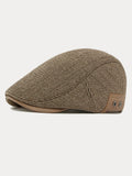 Outdoor Herringbone Ear Protection Warm Flat Cap