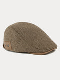 Outdoor Herringbone Ear Protection Warm Flat Cap