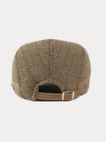 Outdoor Herringbone Ear Protection Warm Flat Cap