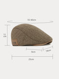 Outdoor Herringbone Ear Protection Warm Flat Cap