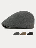 Outdoor Herringbone Ear Protection Warm Flat Cap