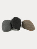 Outdoor Herringbone Ear Protection Warm Flat Cap