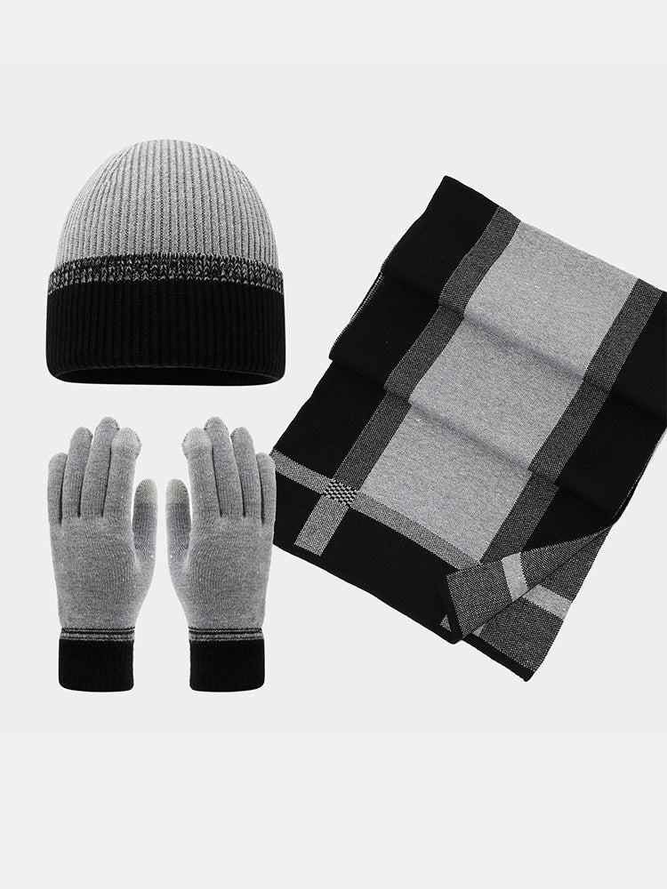 Winter 3-in-1 Beanie Scarf Glove Set, Wool Blend  display picture 2