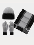 3-in-1 Winter Beanie Hat Scarf Gloves Set