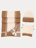 3-in-1 Winter Beanie Hat Scarf Gloves Set
