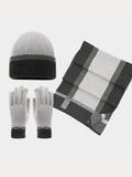 3-in-1 Winter Beanie Hat Scarf Gloves Set