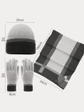 3-in-1 Winter Beanie Hat Scarf Gloves Set