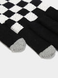 Cozy Checked Beanie Hat Scarf Gloves 3-in-1 Set