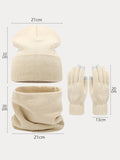 Ultra-Soft Knit Beanie Gloves Neck Warmer 3-in-1 Set