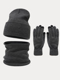 Ultra-Soft Knit Beanie Gloves Neck Warmer 3-in-1 Set