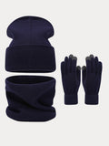 Ultra-Soft Knit Beanie Gloves Neck Warmer 3-in-1 Set