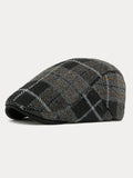 Vintage Plaid Tweed Beret Hat