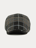 Vintage Plaid Tweed Beret Hat