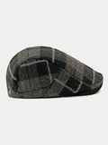 Vintage Plaid Tweed Beret Hat