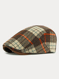 Vintage Plaid Tweed Beret Hat