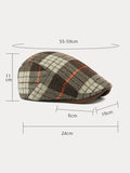 Vintage Plaid Tweed Beret Hat