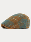 Vintage Plaid Tweed Beret Hat