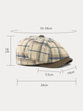 Vintage Plaid Warm Newsboy Cap
