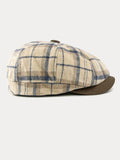 Vintage Plaid Warm Newsboy Cap