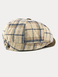 Vintage Plaid Warm Newsboy Cap