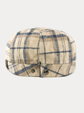 Vintage Plaid Warm Newsboy Cap