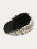 Vintage Plaid Warm Newsboy Cap