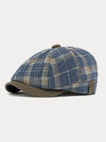 Vintage Plaid Warm Newsboy Cap