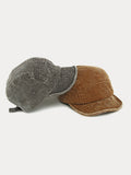 Stylish Corduroy Short-Brimmed Baseball Cap