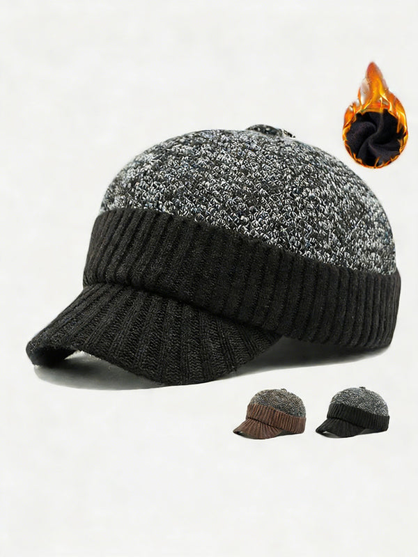 Winter Ear Protection Brim Beanie Hat