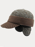 Winter Ear Protection Brim Beanie Hat