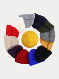Versatile Simple Ribbed Knit Beanie Hat