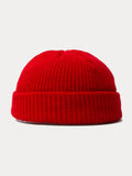 Versatile Simple Ribbed Knit Beanie Hat