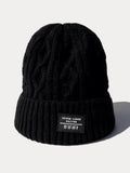 Stylish Warm Label Fleece Knit Beanie