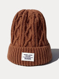 Stylish Warm Label Fleece Knit Beanie