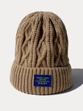 Stylish Warm Label Fleece Knit Beanie