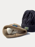 Stylish Warm Label Fleece Knit Beanie