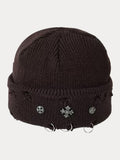 Street Retro Cross Ring Knit Beanie