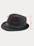 Classic Striped Wide Brim Fedora Hat