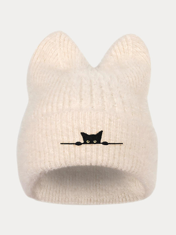 Fashion Fuzzy Knit Cat Ear Beanie Hat