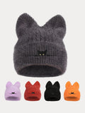 Fashion Fuzzy Knit Cat Ear Beanie Hat