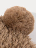 Fuzzy Bear Ears Knitted Beanie Hat