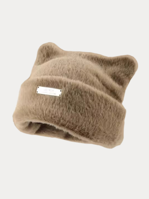 Soft Warm Cat Ear Shape Knit Beanie