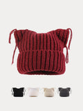 Unique Cats Ear Tassels Knit Beanie