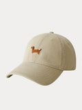 Casual Embroidered Sausage Dog Cotton Baseball Cap