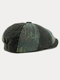 Bicolor Patchwork Washed Cotton Newsboy Cap